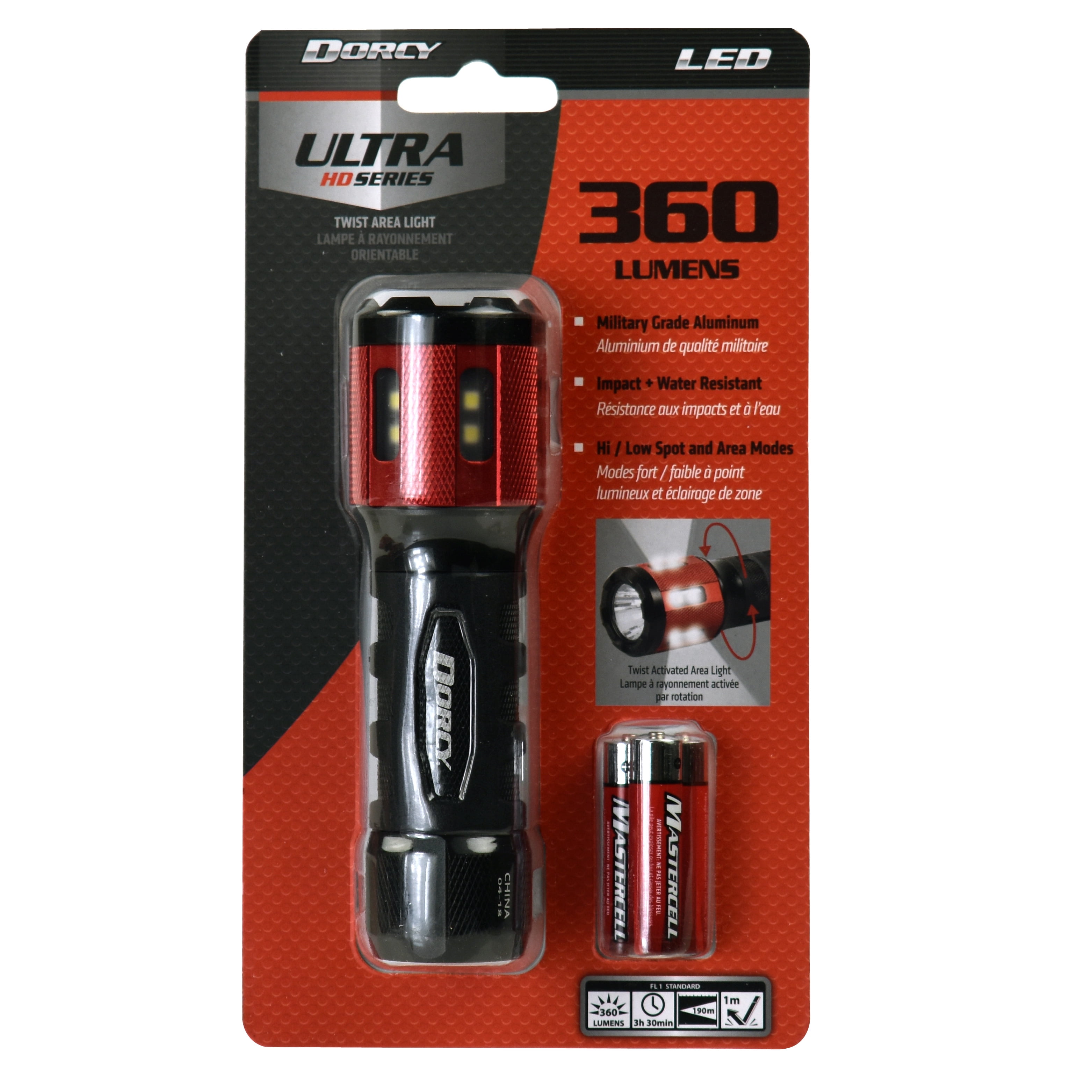 Dorcy Ultra Series 2in1 360 Lumen Flashlight with Twist for Area Light