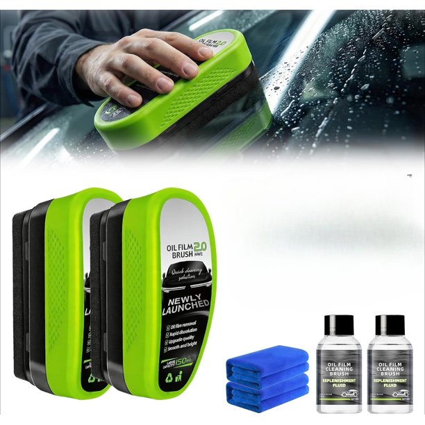 Limpiador de Parabrisas de Auto con Solución de 50ml y Toalla, Removedor de Película de Aceite de Vidrio de Auto