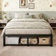thumbnail image 4 of Einfach 14" Queen Bed Frame, Metal Platform Bed with Ample Under-Bed Storage Space, Upgraded Frame Structure, 3500 LBS Capacity, Black, 4 of 10