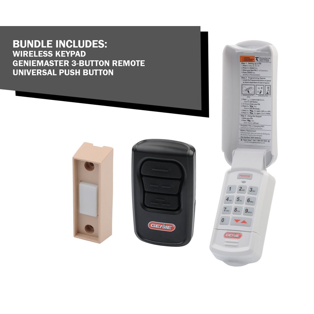 Genie 3 Button Master Remote, Interior Wall Button, and Genie 3 Button Master Remote, Interior Wall Button, and