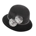 thumbnail image 1 of Sombrero estilo bombín vintage para mujer, con estampado floral, elegante sombrero de pescador para dama, 1 of 5