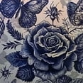 thumbnail image 6 of WYYP Rose Butterflies Gothic Art Round Tablecloth 100% Polyester Fiber Great for Home Kitchen/Parties/Holiday Dinner White, 6 of 8