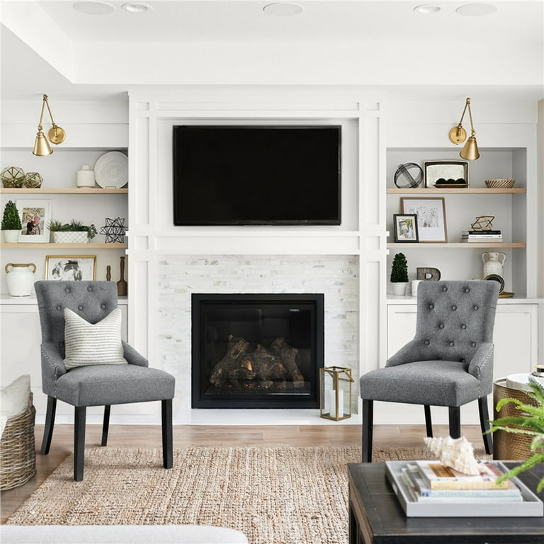 Fireplace Living Room Ideas With Wingback Chairs Alden Modern
