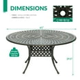 thumbnail image 2 of VIVIJASON Large 61" Patio Dining Table, Outdoor Round Dining Table Fits for 6-8 Person, Dark Bronze Cast Aluminum Rustic Patio Furniture Table with Umbrella Hole for Balcony, Porch and Deck, 2 of 6