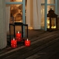 thumbnail image 3 of Homemory Flickering Flameless Candles with String Lights, Christmas Battery Operated Candles, Embedded String Lights LED Candles, Unbreakable Plexiglass Candles with Remote, Set of 3, Red, 3 of 7