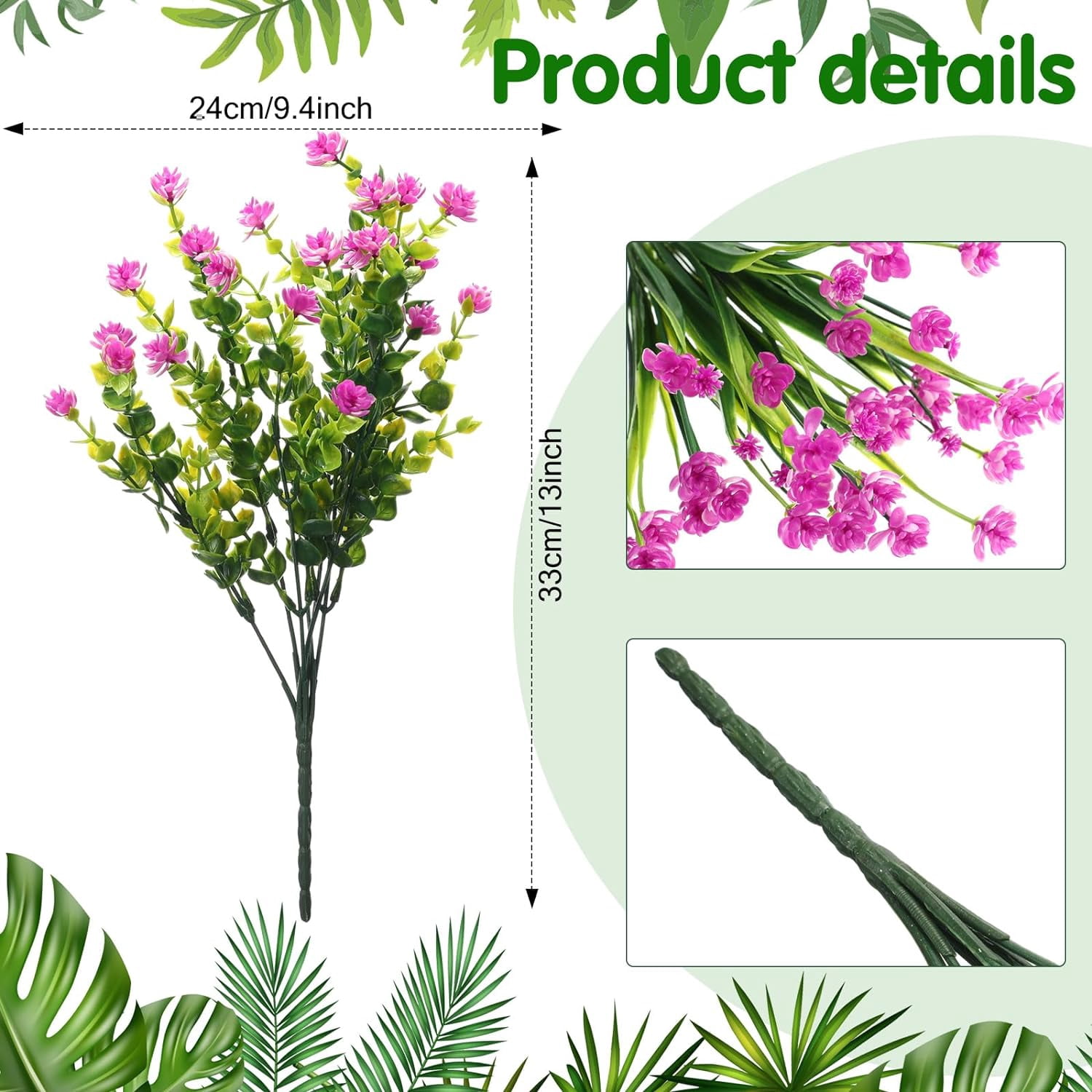 36 Bundles Artificial Flowers Outdoor, UV Resistant Faux Artificial Plants Shrubs Flower Bulk for Hanging Planter Porch Window Home Wedding Spring Summer Decor (Bright Colors)