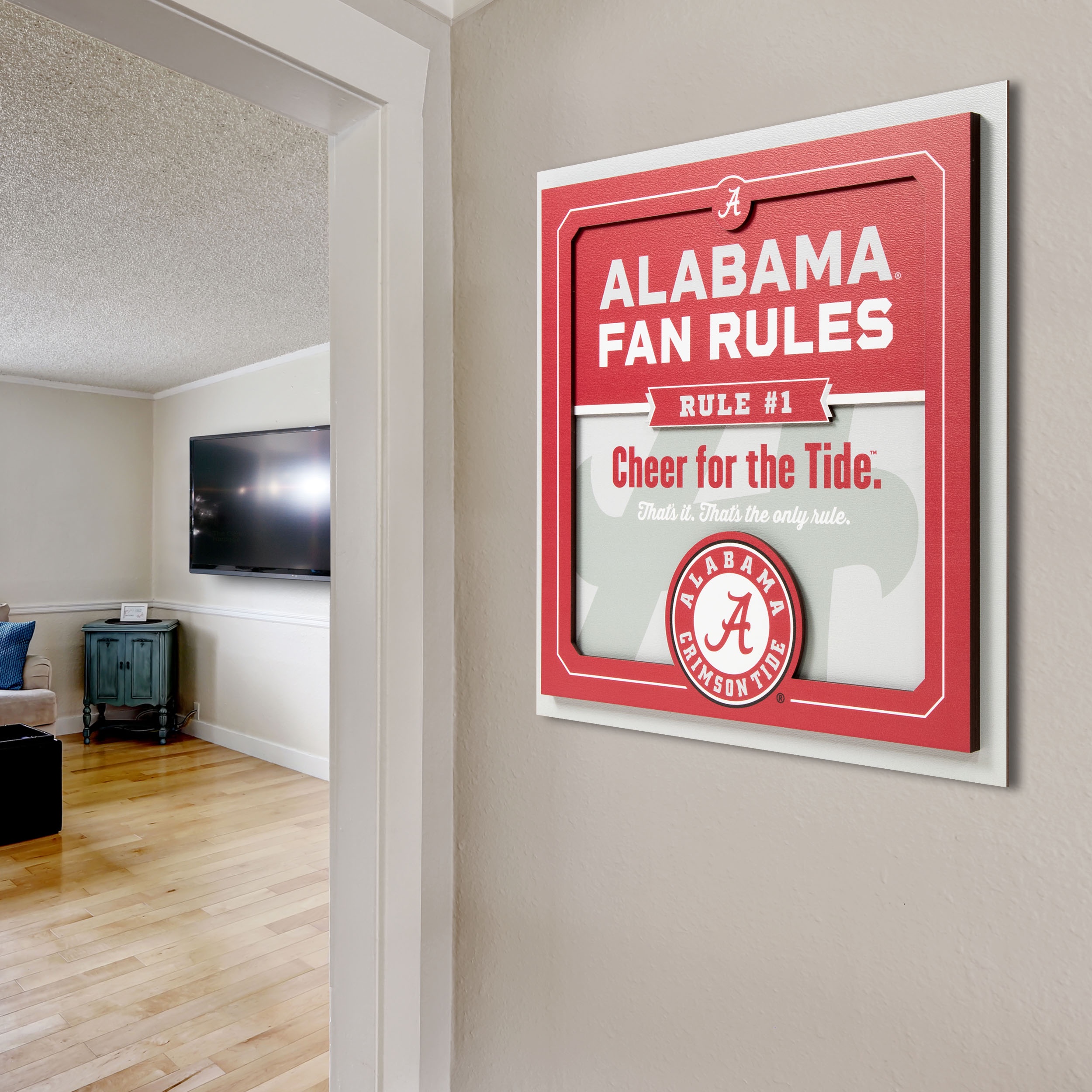 YouTheFan NCAA Alabama Crimson Tide Fan Rules 3D Wall Art