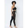 thumbnail image 5 of Mesh Strappy Adjustable Ruched Crop Top With Matching See Through Side Panel Leggings S, 5 of 7