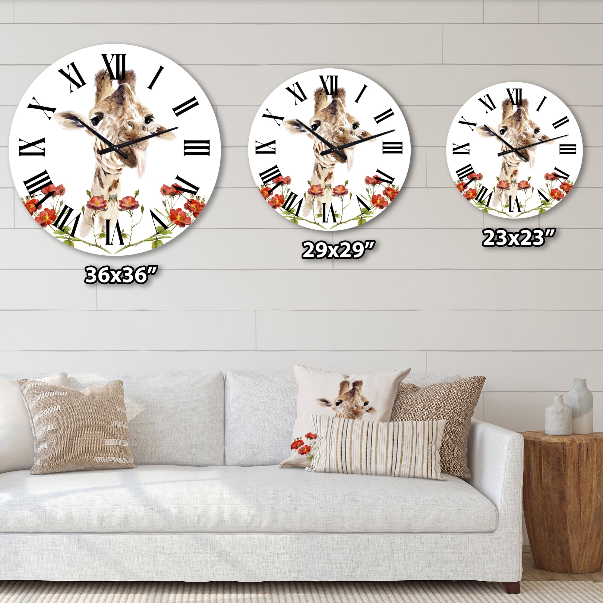 Designart 1 in Quartz Farmhouse Wall Clock