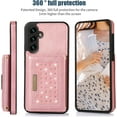 thumbnail image 2 of for Samsung Galaxy A14 Crossbody Wallet Case for Women, Bling Glitter PU Leather Phone Case with RFID Blocking Card Holder Cover for Samsung Galaxy A14 4G/ 5G SZ Rose Gold, 2 of 8