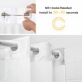 thumbnail image 2 of No Hook Shower Curtains with Snap-in Liner Set, Marble Grey White Waterproof Hotel Style Bathroom Shower Curtain, Cracked Rock Greyscale Fake Stone Breathable Mesh Top Window Bath Curtains 36''x72'', 2 of 9