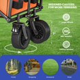 thumbnail image 3 of ModFusion Folding Wagon Cart with Table, Large Capacity, Adjustable Handle, Foldable for Outdoor Activities, Orange, 3 of 6