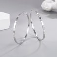 thumbnail image 6 of Huepoe 1 Pair High Shine Geometric Hoop Earrings, Smooth Polish Copper Circle Earrings for Women, Lightweight Durable Gift, 3/4/5/6cm, 6 of 7