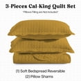 thumbnail image 5 of IR Imperial Rooms 3-Piece California King Ultrasonic Embossed Leaf Pattern Bedspread Coverlet Set, Breathable Microfiber Quilt with 2 Pillow Shams, Ochre, 5 of 11