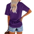 thumbnail image 2 of Women's Summer Short Sleeve T-Shirt with Pockets Letter Print Casual Tee, 2 of 3