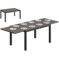 thumbnail image 1 of Outsunny Expandable Outdoor Dining Table, Glass Top Patio Table, Black, 1 of 10