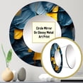 thumbnail image 3 of Designart "Turquoise and Yellow Abstract Spring Bliss I" Abstract Round Mirror Set of 3 - Modern Blue Round Office Wall Mounted Mirror Set, 3 of 5