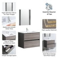 thumbnail image 6 of Wonline 24 inch Wall Mount Bathroom Vanity with Drop-in Sink Floating Style Cabinet with Mirror Brown, 6 of 8