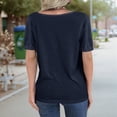 thumbnail image 3 of Tops de Corta con Cuello en V Azul Marino L, 3 of 4