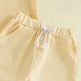 thumbnail image 4 of enyan Boy Clothes Baby Boy Outfits 12-18 Months Baby Boy Clothes Toddler Summer Short Sleeve T-Shirt Tee Tops Joggers Casual Elastic Shorts 2Pcs P'ajamas & Dailywear Set (18-24 Months,Yellow), 4 of 5