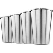 Southern Homewares Stainless Steel Pint Glass 16oz Metal Cup Beer Soda Drink Tumbler Set of Four