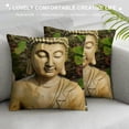 thumbnail image 3 of Patifu Buddha Statue Graphic Decorative Men Women Boy Girl Cushion Throw Pillow Cover for Home Couch Living Room Bed Sofa Aesthetic Decorative Short Plush 1PC 22x22in, 3 of 5