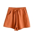 thumbnail image 7 of Diufon Womens Linen Shorts Summer Casual Drawstring Wide Leg Shorts High Waist Loose Shorts with Pockets, 7 of 7