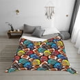 thumbnail image 6 of KLL American Football Print Fleece Throw Blanket, Horizontal Fleece Bedding Cute Soft Blankets Comfy Fleece Flannel Plush Home Decor for Couch & Bed -, 6 of 9