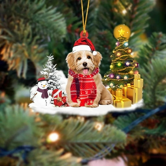 Acrylic 2D FLAT Holiday Tree Decoration Havanese Christmas Ornament LK184