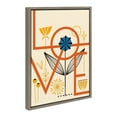 thumbnail image 2 of Kate and Laurel Sylvie Love Framed Canvas Wall Art by Amber Leaders Designs, 18x24 Gray, Decorative Floral Art for Wall, 2 of 7
