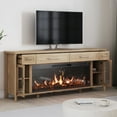 thumbnail image 7 of BELLEZE 74 Inch Rustic TV Stand with 48" Electric Fireplace, Extra Large Entertainment Center With Storage Cabinets & 4 Drawers, Media Console Table For Living Room Bedroom (Camel), 7 of 7