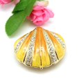 thumbnail image 3 of Nvzi Collectible Pink Seashell Ring Jewelry Box Engagement Ring Box Shell Shape (Yellow), 3 of 4