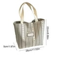 thumbnail image 3 of Usloyux Under $5 Women's Canvas Tote Bag, Striped Shoulder Handbag Purse, Commuter Bookbag Classroom Bag, Fabric Shopping Tote, Lightweight Everyday Carry Bag, 3 of 6