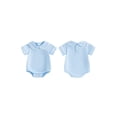 thumbnail image 2 of BemeyourBBs Newborn Baby Boy Girl Bubble Romper Infant Short Sleeve Doll Collar Romper Oversize T-shirt Cotton Basic Bodysuit Top Fall Spring Summer Outfit, 2 of 9