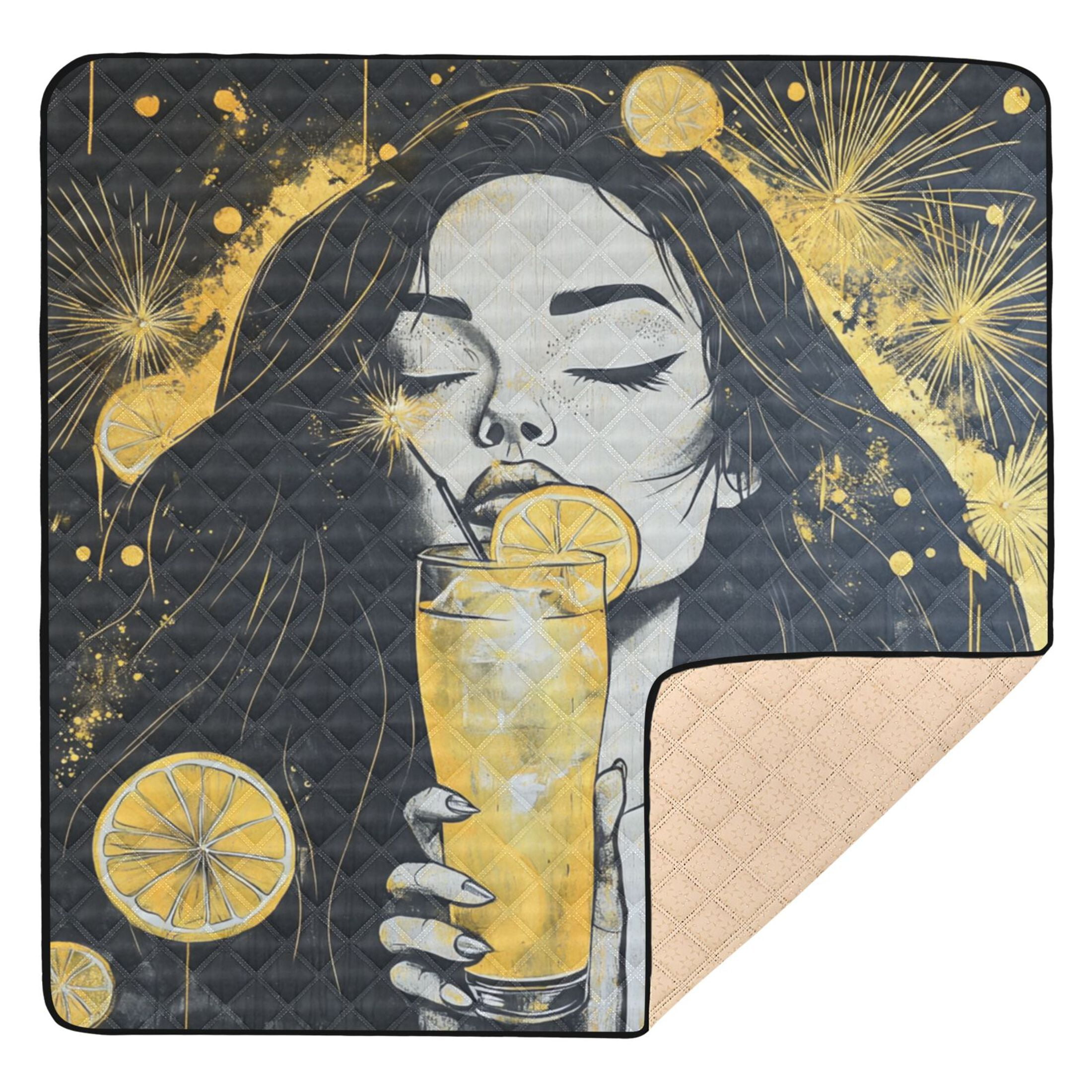 WOBOGO Blackhair Lass Baby Playmats Extra Large Waterproof Rollable Activity Pads for Toddlers 50×50inch