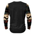 thumbnail image 4 of ZCFZJW Mens Fashion T-Shirts Casual Patchwork Print Long Sleeve Button up V Neck Graphic Henley Shirts Loose Regular Fit Comfy Workout Pullover Tops Black XXXXXL, 4 of 5
