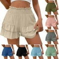 thumbnail image 1 of ZVAVZ Women's Summer Flowy Shorts Tiered Layer Ruffle Mini Shorts High Waisted Beach Flowy Shorts Mint Green,S, 1 of 7