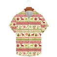 thumbnail image 5 of Men's Hawaiian Xmas Shirt Christmas Snowman Blouse Button Down Short Sleeve Shirts Snowflakes Printed Pullover Christmas Tree Shirt Festival Holiday Shirts Xmas Party Costume, 5 of 5