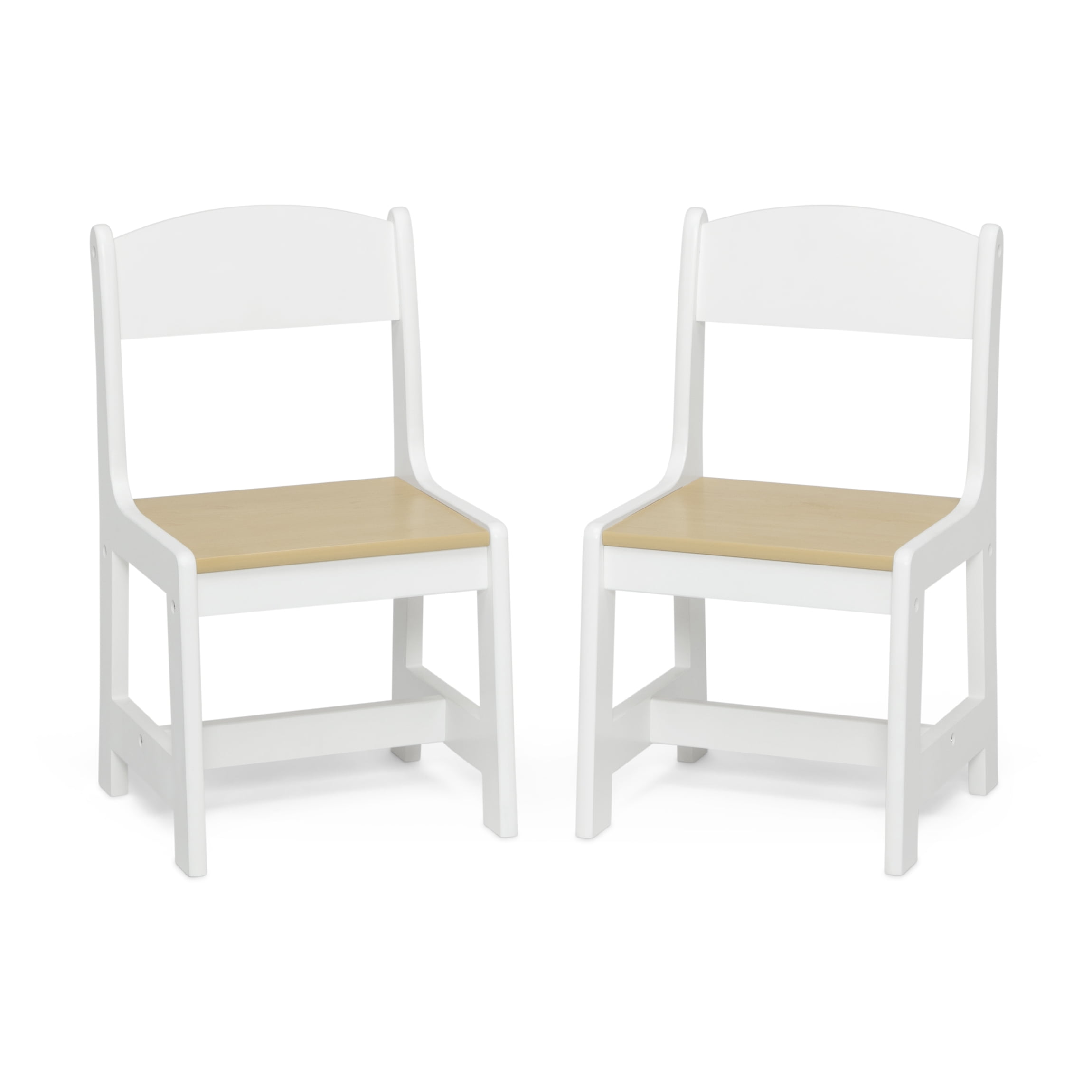 Delta Children MySize Wood Play Table and Chair Set (2 Chairs Included) - Greenguard Gold Certified, Bianca White/Natural&nbsp;