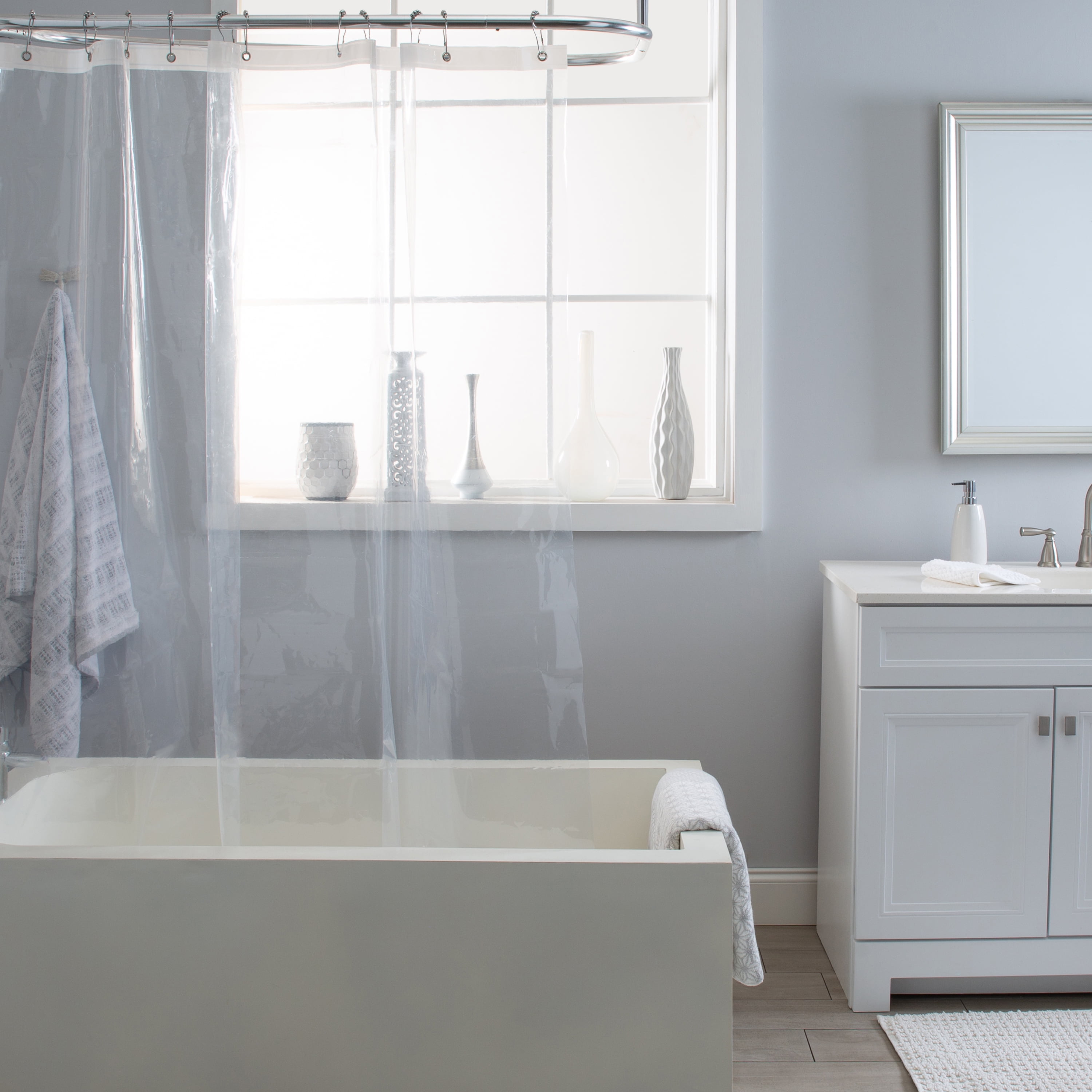 Bath Bliss 2 Pack PEVA 6 Gauge 70" x 72" Bathroom Shower Liner in Clear
