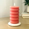thumbnail image 3 of Mainstays Single Wick 3" x 5" Bubble Pillar Candle, Unscented, Pink, 3 of 7