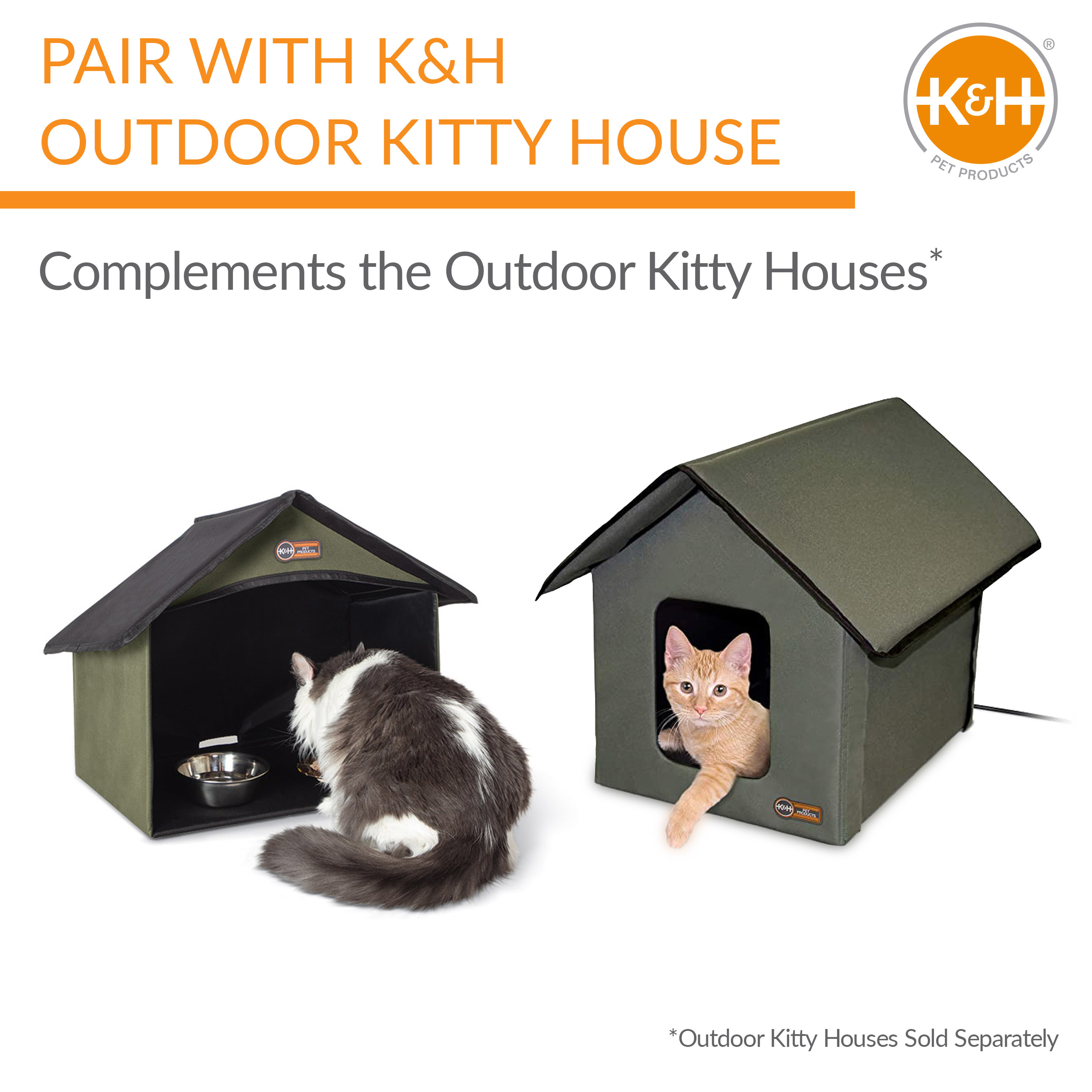 KH Pet Products Outdoor Kitty Dining Room Olive 14 X 20 X 16.5 Inches 