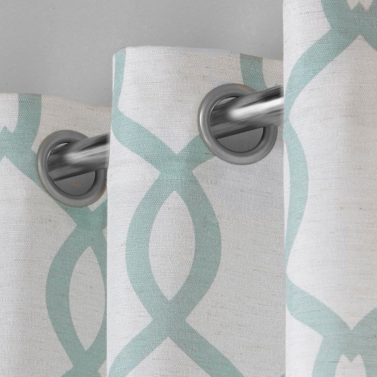 Exclusive Home Curtains Kochi Light Filtering Linen Blend Grommet Top Curtain Panel Pair, 54x84, Seafoam