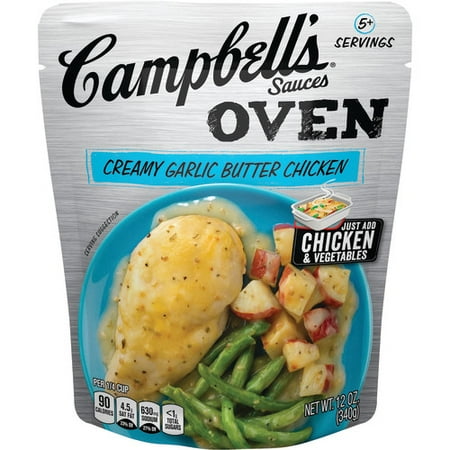 - (2 Pack) Campbell's Oven Sauces Creamy Garlic Butter Chicken, 12 oz.