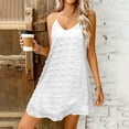thumbnail image 4 of ClodeEU Women's V Neck Sleeveless Swing Mini Dress, Casual Loose Flowy Tank Dress for Summer Beach White,Women's Plus M, 4 of 8