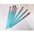 thumbnail image 5 of Pinceles para pintar uñas, 6 piezas, pinceles profesionales para decoración de uñas, mango de diamantes de imitación, juego de pinceles para uñas de gel UV para salón y uso doméstico, 5 of 5