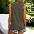thumbnail image 4 of Fabrcox Summer Tank Tops Sleeveless Button Fitted Tank Tops for Women V Neck Wide Strap Breathable Fitness Basic Woman Undershirt Green XXL, 4 of 5