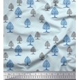 thumbnail image 1 of Soimoi Crepe Silk Fabric Tree Block Fabric Prints by Yard 42 Inch Wide, 1 of 3