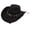 04# Black, variant on Qwertyu Western Cowboy Hat for Men Women Wide Brim Fedora Hat with Buckle Belt Fashion Vintage Jazz Cap Khaki
