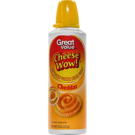 Great Value Cheese Wow Pasteurized Process Cheddar Cheese Product, 8 oz